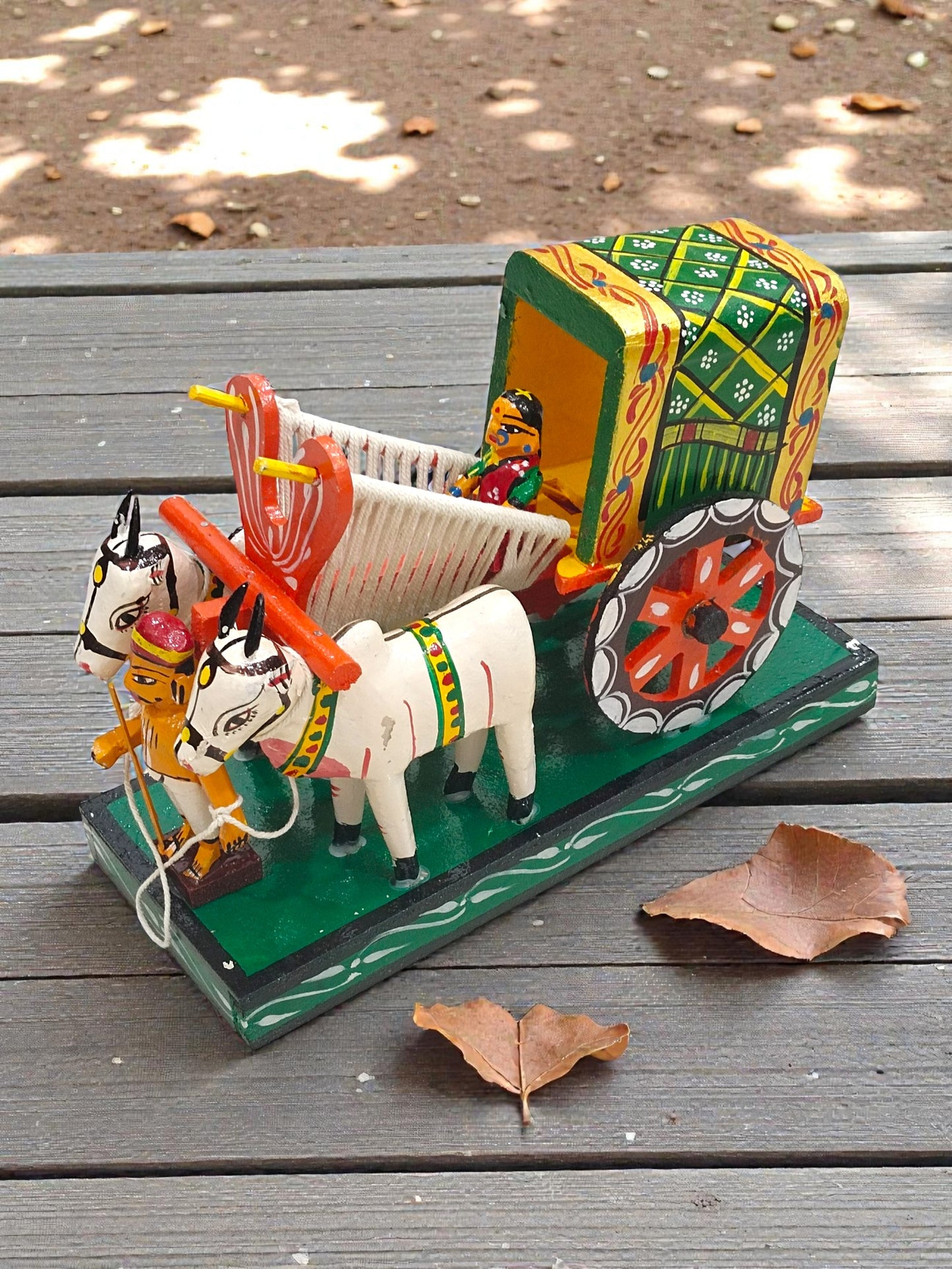 Handcrafted Kondapalli Bullock Cart (Goods) – Traditional Indian Village Wooden Toy