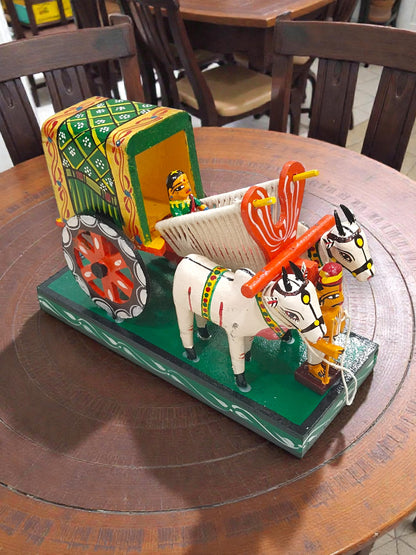 Handcrafted Kondapalli Bullock Cart (Goods) – Traditional Indian Village Wooden Toy