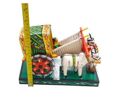 Handcrafted Kondapalli Bullock Cart (Goods) – Traditional Indian Village Wooden Toy