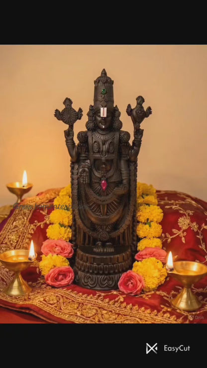 Lord Venkateswara Black Murti - 12"