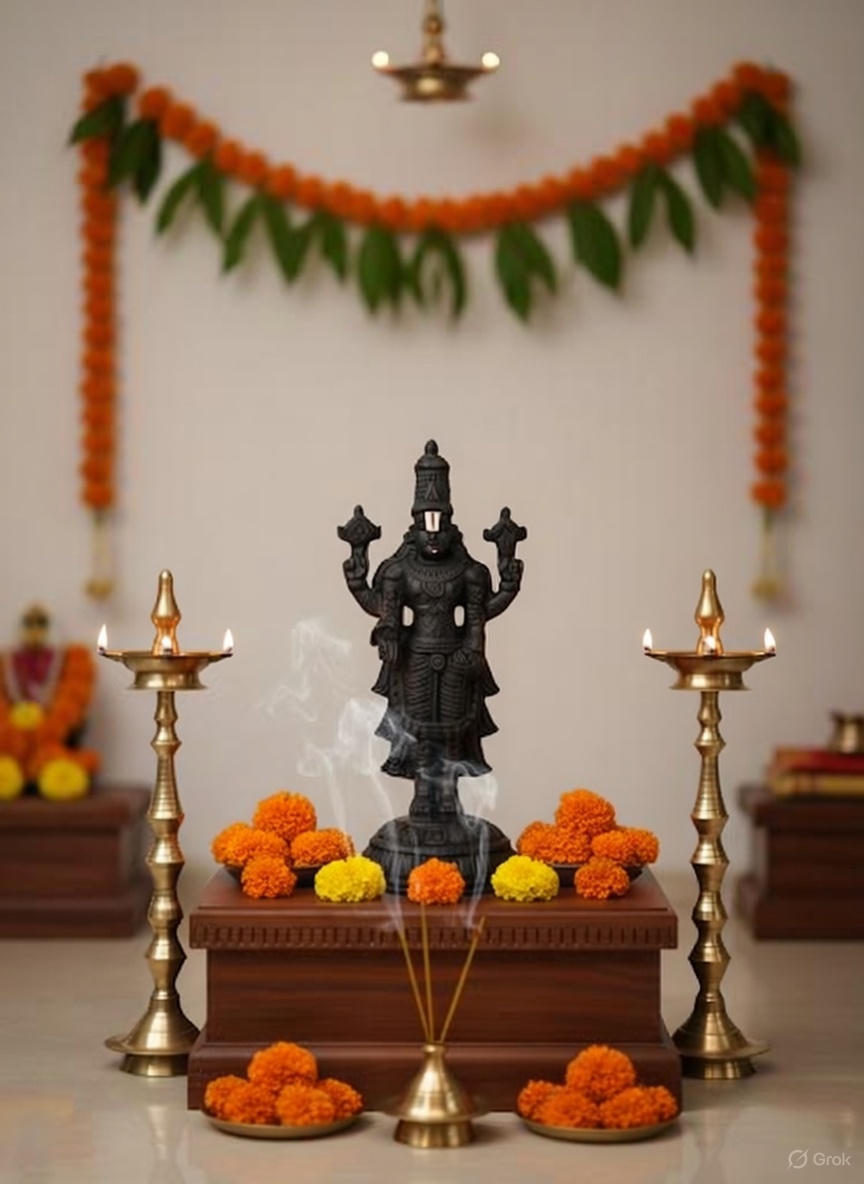 Lord Venkateswara Black Murti - 8